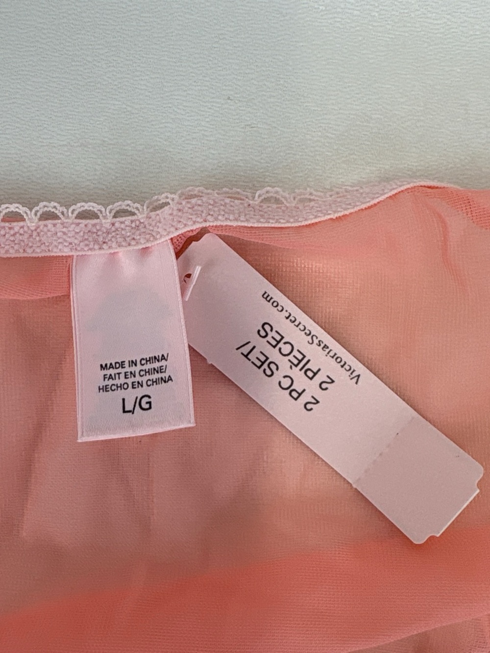NWT Victorias Secret orange coral lace babydoll slip dress with matching panties - Picture 8 of 8